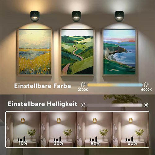 Kleverlicht 360° Wandlampe – Kabelloses LED Licht mit Akku & Magnet