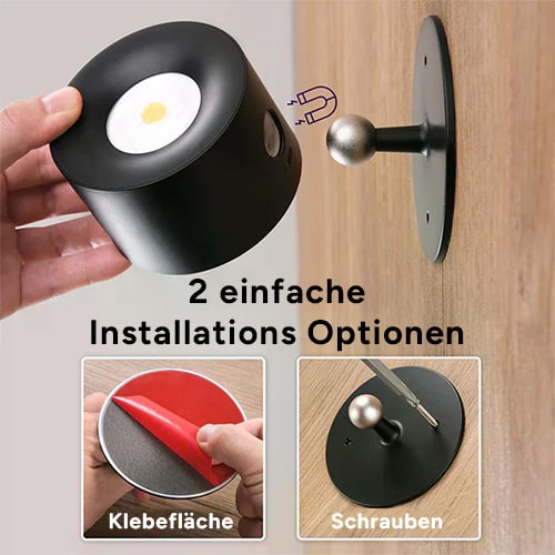 Kleverlicht 360° Wandlampe – Kabelloses LED Licht mit Akku & Magnet