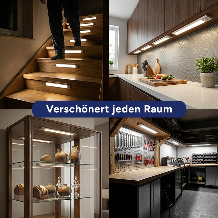 Kleverlicht Sensorleuchten in verschiedenen Wohnbereichen