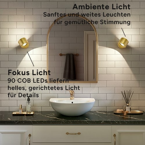 Kleverlicht 360° Wandlampe – Kabelloses LED Licht mit Akku & Magnet